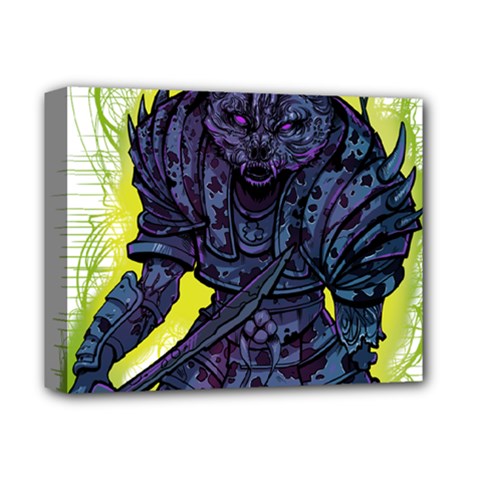 Zombie Animal Warrior Armor Arrows Aura Deluxe Canvas 14  X 11  (stretched) by Wegoenart