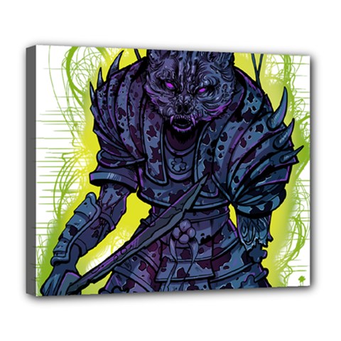 Zombie Animal Warrior Armor Arrows Aura Deluxe Canvas 24  X 20  (stretched) by Wegoenart