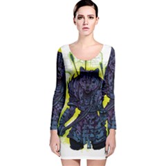 Zombie Animal Warrior Armor Arrows Aura Long Sleeve Velvet Bodycon Dress