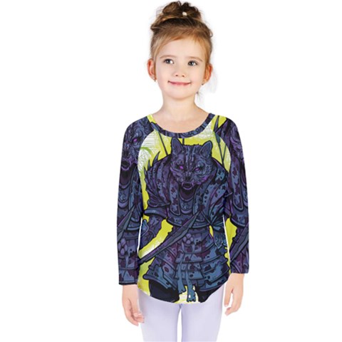 Zombie Animal Warrior Armor Arrows Aura Kids  Long Sleeve Tee by Wegoenart