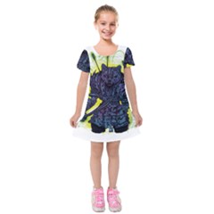 Zombie Animal Warrior Armor Arrows Aura Kids  Short Sleeve Velvet Dress by Wegoenart