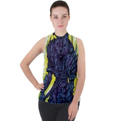 Zombie Animal Warrior Armor Arrows Aura Mock Neck Chiffon Sleeveless Top by Wegoenart