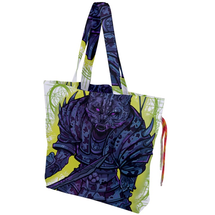 Zombie Animal Warrior Armor Arrows Aura Drawstring Tote Bag