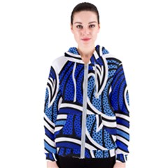 Print Water Waves Women s Zipper Hoodie