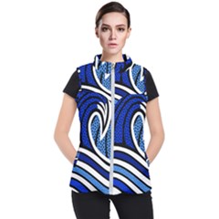 Print Water Waves Women s Puffer Vest