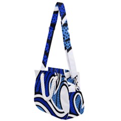 Print Water Waves Rope Handles Shoulder Strap Bag by Wegoenart