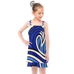 Print Water Waves Kids  Overall Dress by Wegoenart