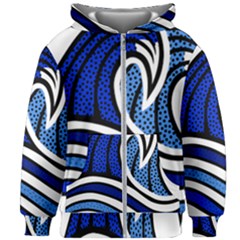 Print Water Waves Kids  Zipper Hoodie Without Drawstring