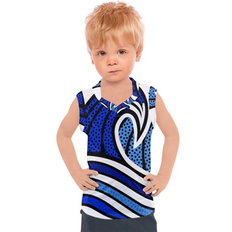 Print Water Waves Kids  Sport Tank Top by Wegoenart