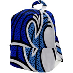 Print Water Waves Zip Up Backpack