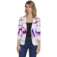 Wave Surfer Surfing Sport Athlete Water Sea Women s One-button 3/4 Sleeve Short Jacket by Wegoenart