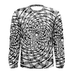 Illusions Abstract Black And White Patterns Swirls Men s Long Sleeve Tee