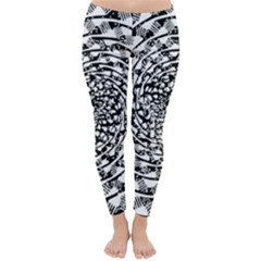 Illusions Abstract Black And White Patterns Swirls Classic Winter Leggings