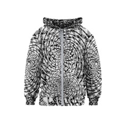 Illusions Abstract Black And White Patterns Swirls Kids  Zipper Hoodie