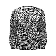 Illusions Abstract Black And White Patterns Swirls Women s Sweatshirt