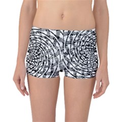 Illusions Abstract Black And White Patterns Swirls Boyleg Bikini Bottoms by Wegoenart