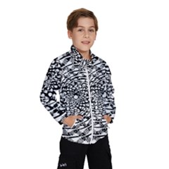 Illusions Abstract Black And White Patterns Swirls Kids  Windbreaker