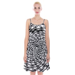 Illusions Abstract Black And White Patterns Swirls Spaghetti Strap Velvet Dress