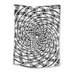 Illusions Abstract Black And White Patterns Swirls Medium Tapestry