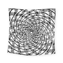 Illusions Abstract Black And White Patterns Swirls Square Tapestry (small)