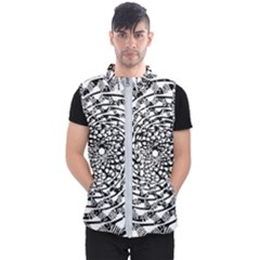 Illusions Abstract Black And White Patterns Swirls Men s Puffer Vest