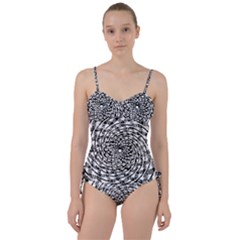 Illusions Abstract Black And White Patterns Swirls Sweetheart Tankini Set by Wegoenart