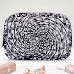 Illusions Abstract Black And White Patterns Swirls Make Up Pouch (small) by Wegoenart