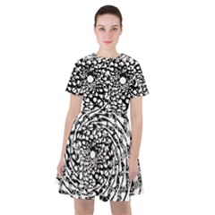 Illusions Abstract Black And White Patterns Swirls Sailor Dress by Wegoenart