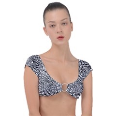 Illusions Abstract Black And White Patterns Swirls Cap Sleeve Ring Bikini Top by Wegoenart