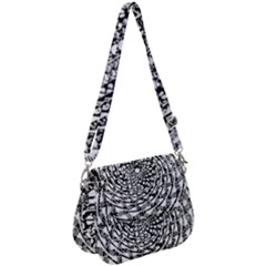 Illusions Abstract Black And White Patterns Swirls Saddle Handbag