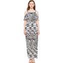 Illusions Abstract Black And White Patterns Swirls Draped Sleeveless Chiffon Jumpsuit View1