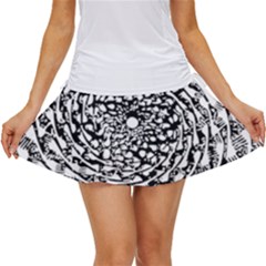 Illusions Abstract Black And White Patterns Swirls Women s Skort