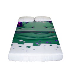 Frog Animal Sun Amphibian Figure Digital Art Fitted Sheet (full/ Double Size) by Wegoenart