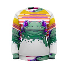 Frog Animal Sun Amphibian Figure Digital Art Women s Sweatshirt