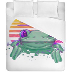 Frog Animal Sun Amphibian Figure Digital Art Duvet Cover (california King Size) by Wegoenart