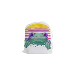 Frog Animal Sun Amphibian Figure Digital Art Drawstring Pouch (xs) by Wegoenart