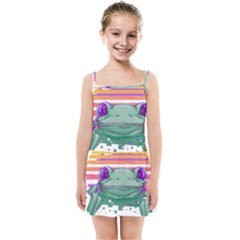 Frog Animal Sun Amphibian Figure Digital Art Kids  Summer Sun Dress by Wegoenart