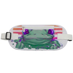 Frog Animal Sun Amphibian Figure Digital Art Rounded Waist Pouch by Wegoenart