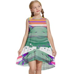 Frog Animal Sun Amphibian Figure Digital Art Kids  Frill Swing Dress by Wegoenart