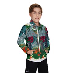 Armor Japan Maple Leaves Samurai Mask Cut Kids  Windbreaker