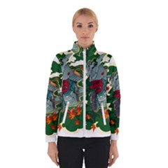 Armor Japan Maple Leaves Samurai Mask Cut Women s Bomber Jacket