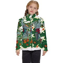 Armor Japan Maple Leaves Samurai Mask Cut Kids  Puffer Bubble Jacket Coat by Wegoenart