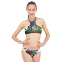 Armor Japan Maple Leaves Samurai Mask Cut High Neck Bikini Set View1