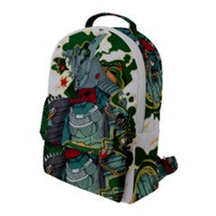 Armor Japan Maple Leaves Samurai Mask Cut Flap Pocket Backpack (large) by Wegoenart