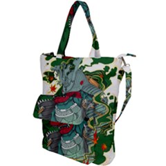 Armor Japan Maple Leaves Samurai Mask Cut Shoulder Tote Bag by Wegoenart