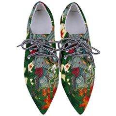 Armor Japan Maple Leaves Samurai Mask Cut Pointed Oxford Shoes by Wegoenart