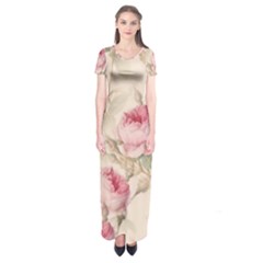 Roses-58 Short Sleeve Maxi Dress by nateshop