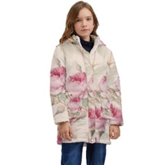 Roses-58 Kid s Hooded Longline Puffer Jacket by nateshop