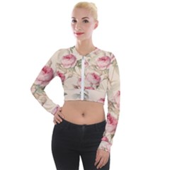 Roses-58 Long Sleeve Cropped Velvet Jacket by nateshop