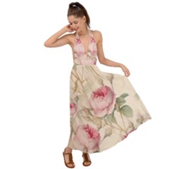 Roses-58 Backless Maxi Beach Dress by nateshop